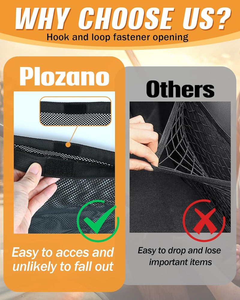 PLOZANO Boat Storage Bag, Adjustable Organizer, Mesh Tackle & Life Jacket Holder, Suspended Net for Leaning Post (16 INCH) - Image 5